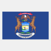 ミシガン州旗 長方形シール (正面)