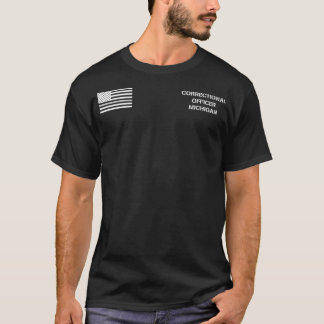 ミシガン州矯正担当者薄灰色ライン Tシャツ