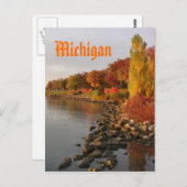 ミシガン州秋川岸 ポストカード (正面/裏面)