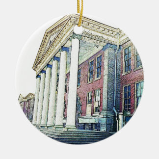 ミシガン州西部の大学歴史的な東のホール セラミックオーナメント