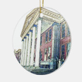 ミシガン州西部の大学歴史的な東のホール セラミックオーナメント (左)