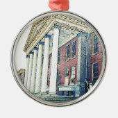 ミシガン州西部の大学歴史的な東のホール メタルオーナメント (正面)