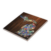 ミシガン州郡ナンバープレートの地図のセラミックタイル タイル (側面)