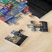 ミシガン州郡ナンバープレートの地図のパズル ジグソーパズル (側面)