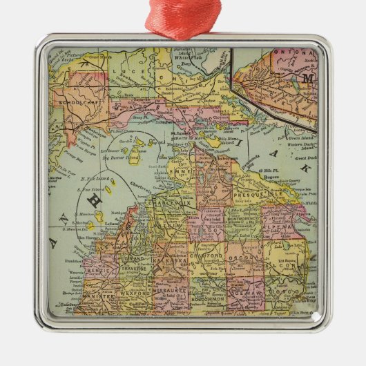 ミシガン州3 メタルオーナメント (正面)