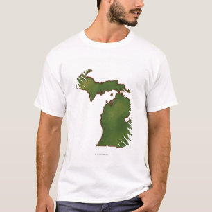 ミシガン州4の地図 Tシャツ