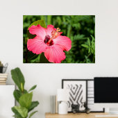 ミシガン州、ディアボーン。ピンクハイビスカス詳細 ポスター (ホームオフィス)