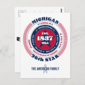 ミシガン州，ランシング州， MI，愛国的，モノグラム ポストカード (正面/裏面)
