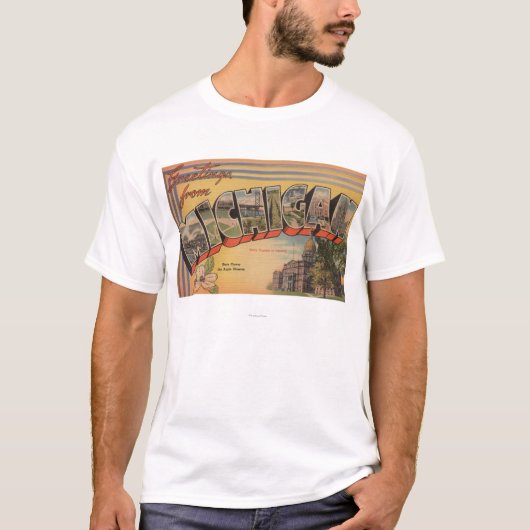 ミシガン州(州都か花) Tシャツ (正面)