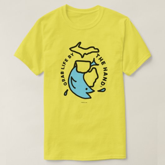 ミシガン州 – 手で生活を™魚Tシャツ Tシャツ (デザイン正面)