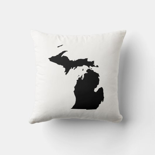 ミシガン州(白黒) クッション (裏面)