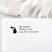 ミシガン州（白黒） ラベル (インサイチュ)