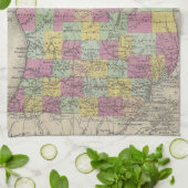 ミシガン州(1853年)のヴィンテージの地図 キッチンタオル (折り畳み)