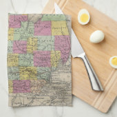 ミシガン州(1853年)のヴィンテージの地図 キッチンタオル (四つ折り)