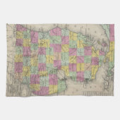 ミシガン州(1853年)のヴィンテージの地図 キッチンタオル (横)