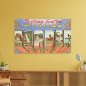 ミシガン州(Copper County) – ラージレターのシーン キャンバスプリント (インサイチュ (リビング))