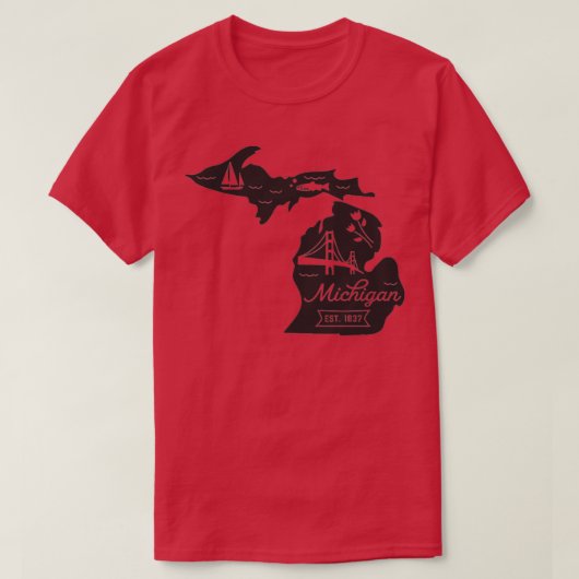 ミシガン州 Tシャツ (デザイン正面)