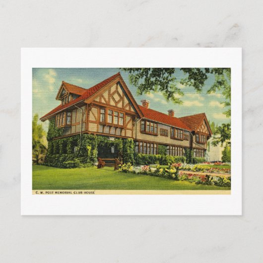 ミシガン州C.W.ポストクラブハウスバトルクリーク ポストカード (正面)