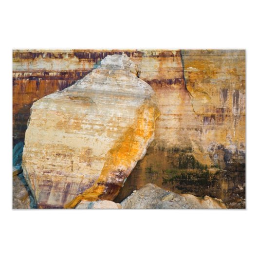 ミシガン州Giant Rock Slab, Pictured Rocks NL フォトプリント (正面)