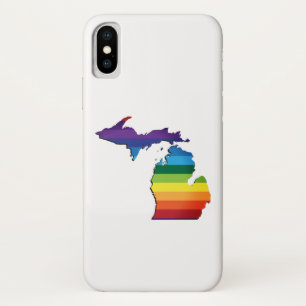 ミシガン州LGBTの虹の旗ゲイプライド iPhone X ケース