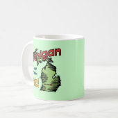 ミシガン州MI米国のモットーの~少なくとも私達はオハイオ州ではないです コーヒーマグカップ (正面左)