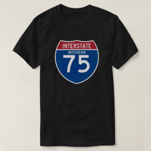 ミシガン州MI I-75の州間幹線道路の盾- Tシャツ