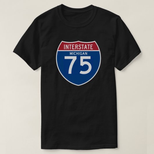 ミシガン州MI I-75の州間幹線道路の盾- Tシャツ (デザイン正面)