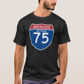ミシガン州MI I-75の州間幹線道路の盾- Tシャツ (正面)