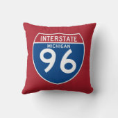 ミシガン州MI I-96の州間幹線道路の盾- クッション (裏面)