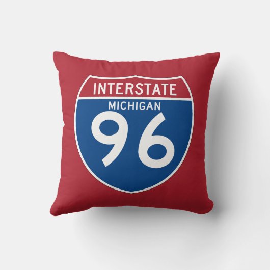 ミシガン州MI I-96の州間幹線道路の盾- クッション (裏面)