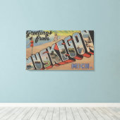 ミシガン州Muskegon – ラージレターシーン2 キャンバスプリント (インサイチュ (ウッドフロア))