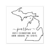 ミシガン差出人住所スタンプ自己インク セルフインキングスタンプ (デザイン)