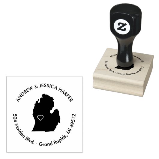ミシガン市引越し案内の住所スタンプ ラバースタンプ (押印)