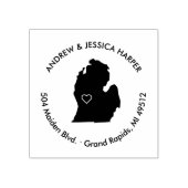 ミシガン市引越し案内の住所スタンプ ラバースタンプ (インプリント)