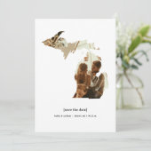 ミシガン日付写真カードの保存 セーブザデート (スタンド正面)