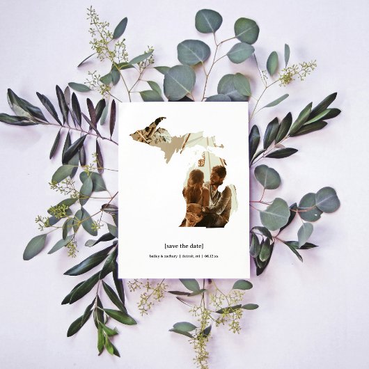 ミシガン日付写真カードの保存 セーブザデート