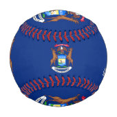 ミシガン最高の州パパ、愛国的な米国、ミシガン州旗 野球ボール (裏面)