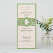 ミシガン森の動物グリーンベイビーシャワー 招待状 (スタンド正面)