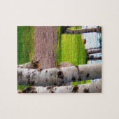 ミシガン樺の木ツリーズバイレイク ジグソーパズル (横)