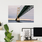 ミシガン湖からのマッキナック橋の眺め ポスター (ホームオフィス)