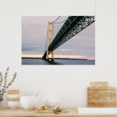 ミシガン湖からのマッキナック橋の眺め ポスター (キッチン)