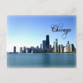 ミシガン湖から向かうシカゴのスカイライン写真 ポストカード (正面)