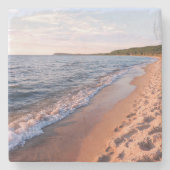 ミシガン湖とグッドハーバー ストーンコースター (正面)