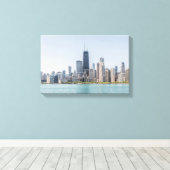 ミシガン湖とシカゴスカイライン キャンバスプリント (インサイチュ (ウッドフロア))