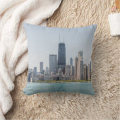 ミシガン湖とシカゴスカイライン クッション (ブランケット)