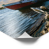 ミシガン湖に沿ったホワイトフィッシュボート フォトプリント            (角)