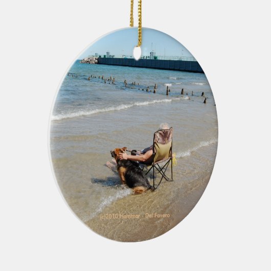 ミシガン湖のオーナメントを楽しむこと セラミックオーナメント (右)