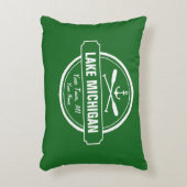 ミシガン湖のカスタムな町、名前、いかり、かい アクセントクッション (正面(垂直))