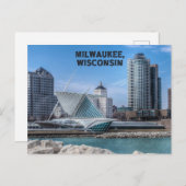 ミシガン湖のミルウォーキー・ウィスコンシン葉書 ポストカード (正面/裏面)