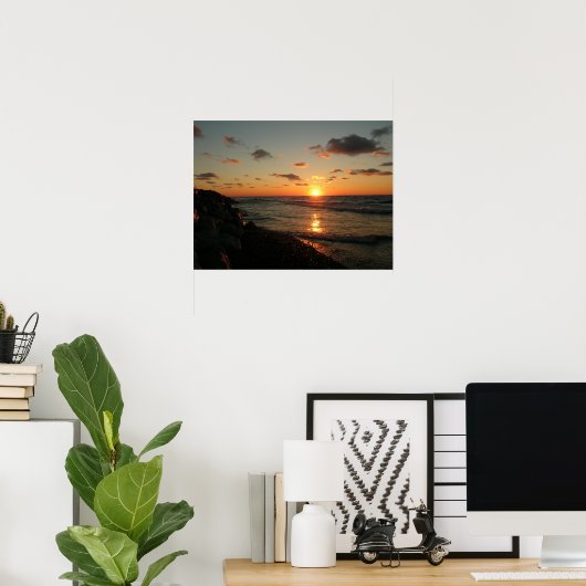 ミシガン湖の夕日のポスター ポスター (ホームオフィス)